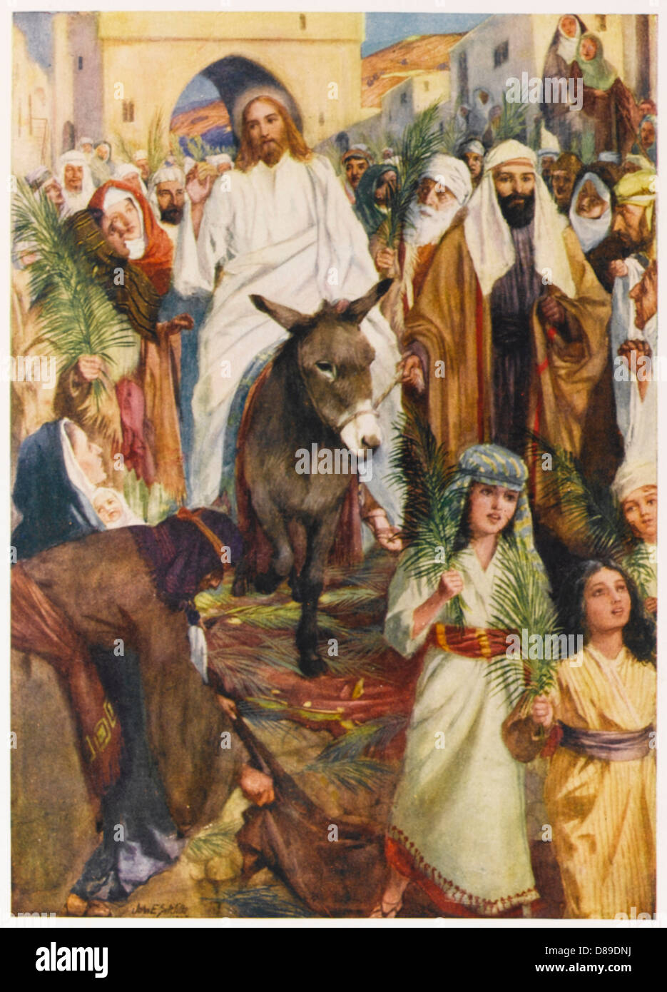 Jesus riding donkey hi-res stock photography and images - Alamy