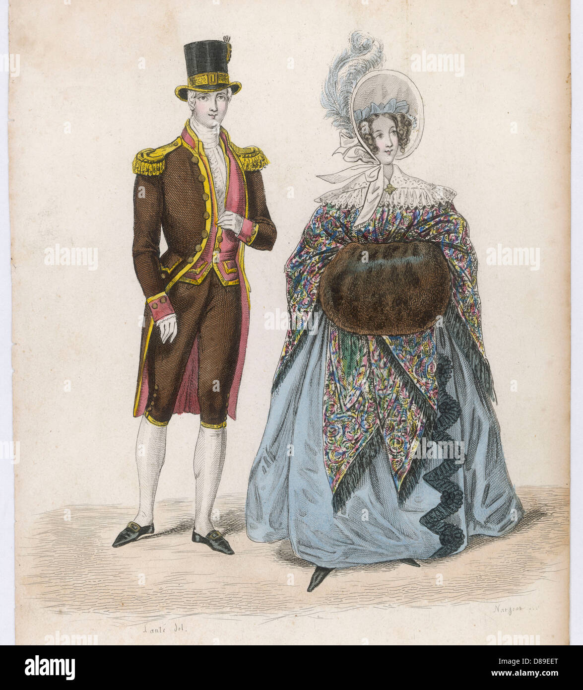 Lady in Shawl 1837 Stock Photo