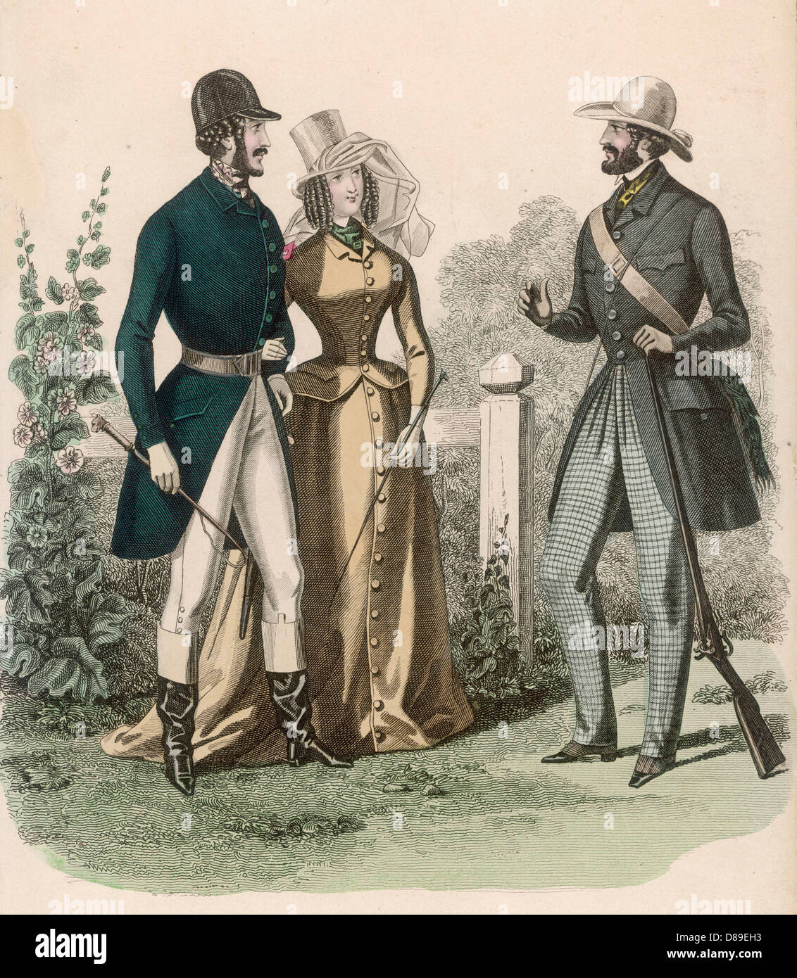 Riding Dress 1841 Stock Photo