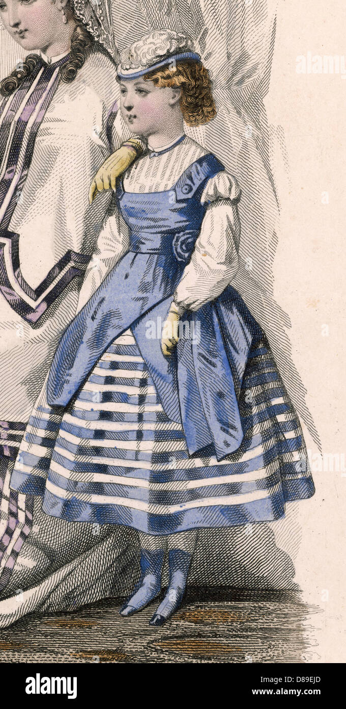GIRL IN STRIPES 1868 Stock Photo