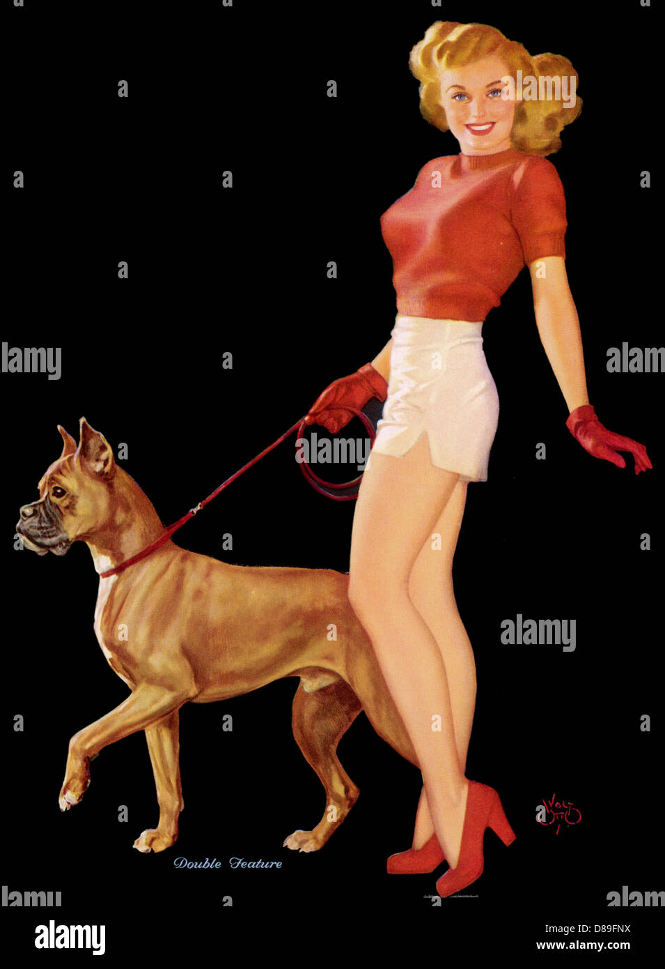 Woman and dog 1940's hi-res stock photography and images - Alamy