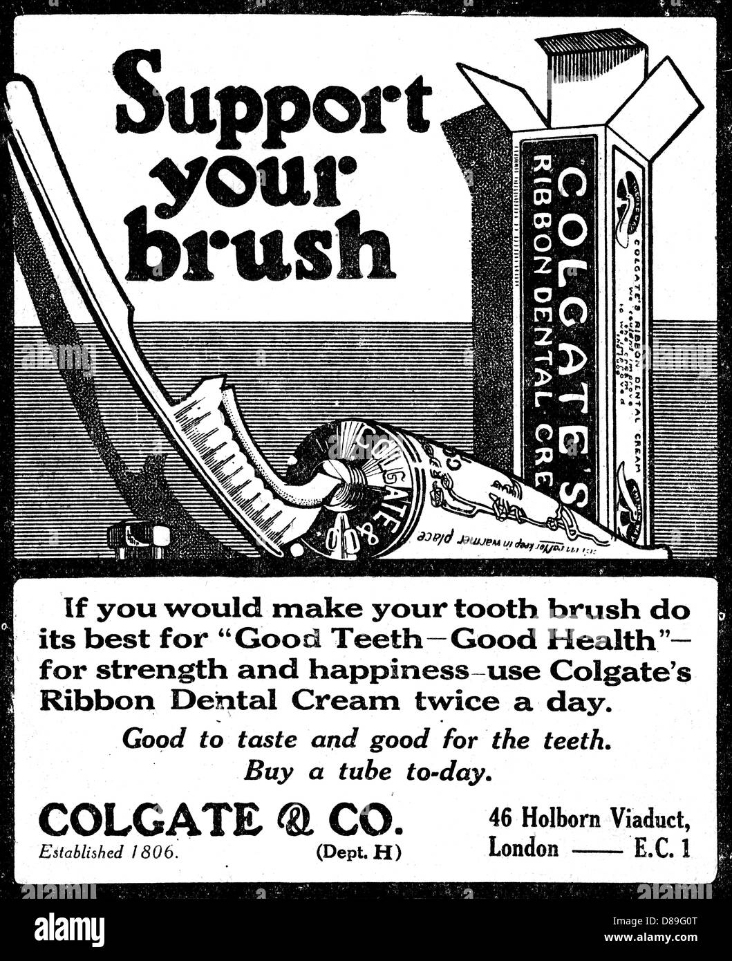 COLGATE DENTAL CREAM/ADV Stock Photo Alamy