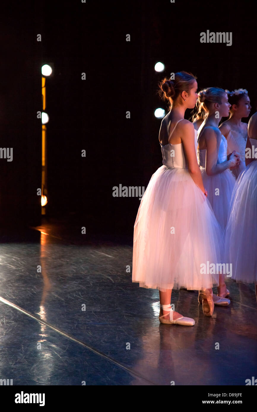 Various ballerinas backstage Stock Photo