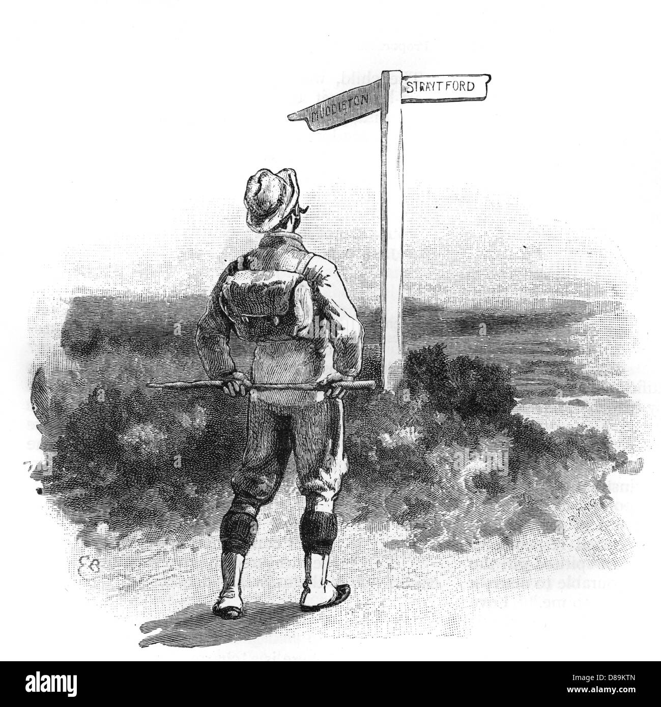 Man at a Road Sign Stock Photo - Alamy