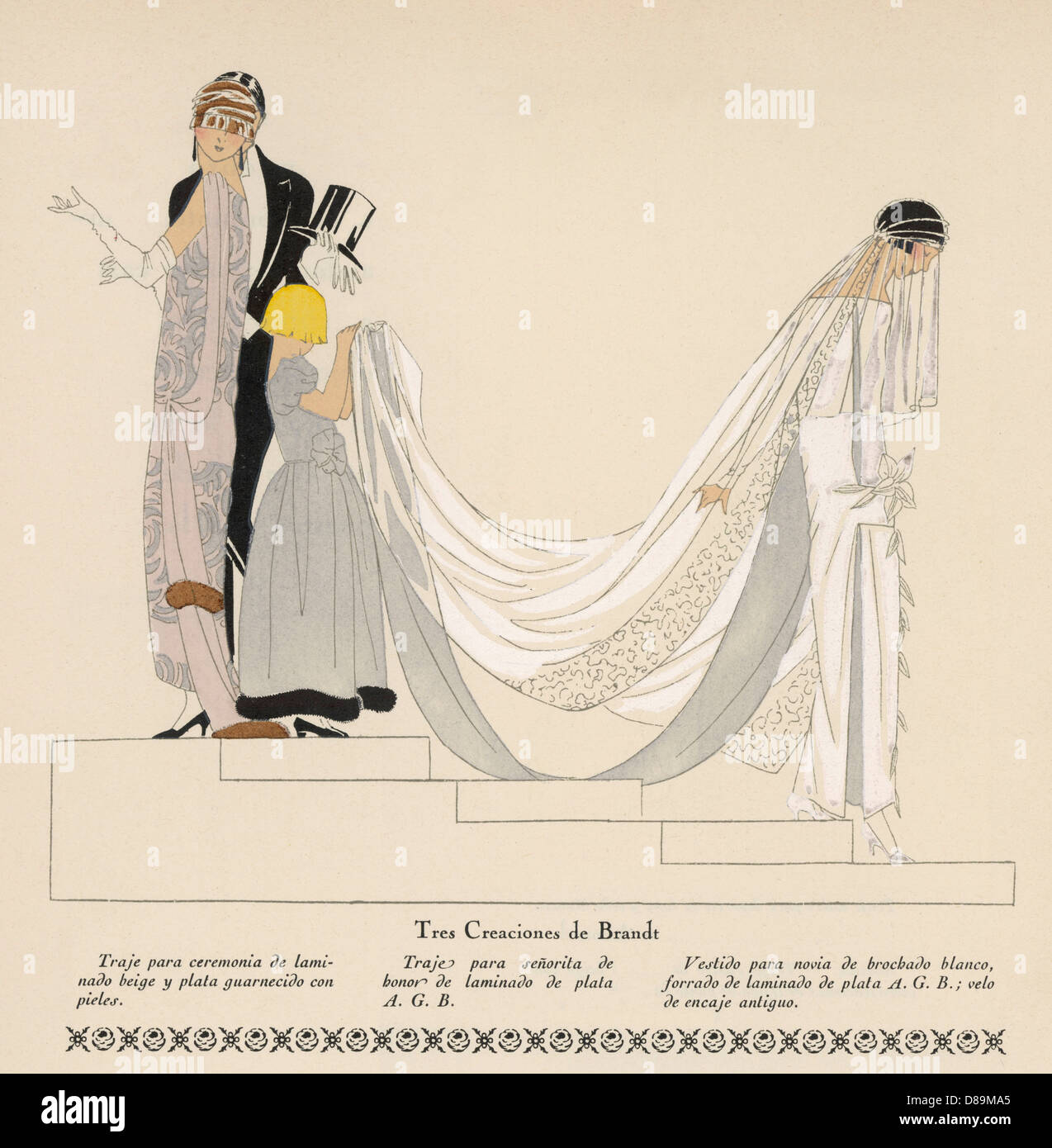 Art Deco Wedding, with costumes by Brandt Stock Photo