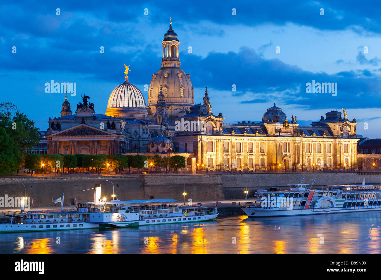 Germany/Saxony/Dresden, skyline of Dresden in the evening, 12 May 2013 Stock Photo