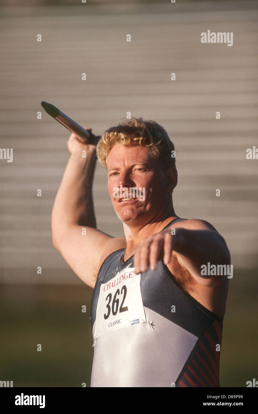 Male javelin thrower Stock Photo Alamy