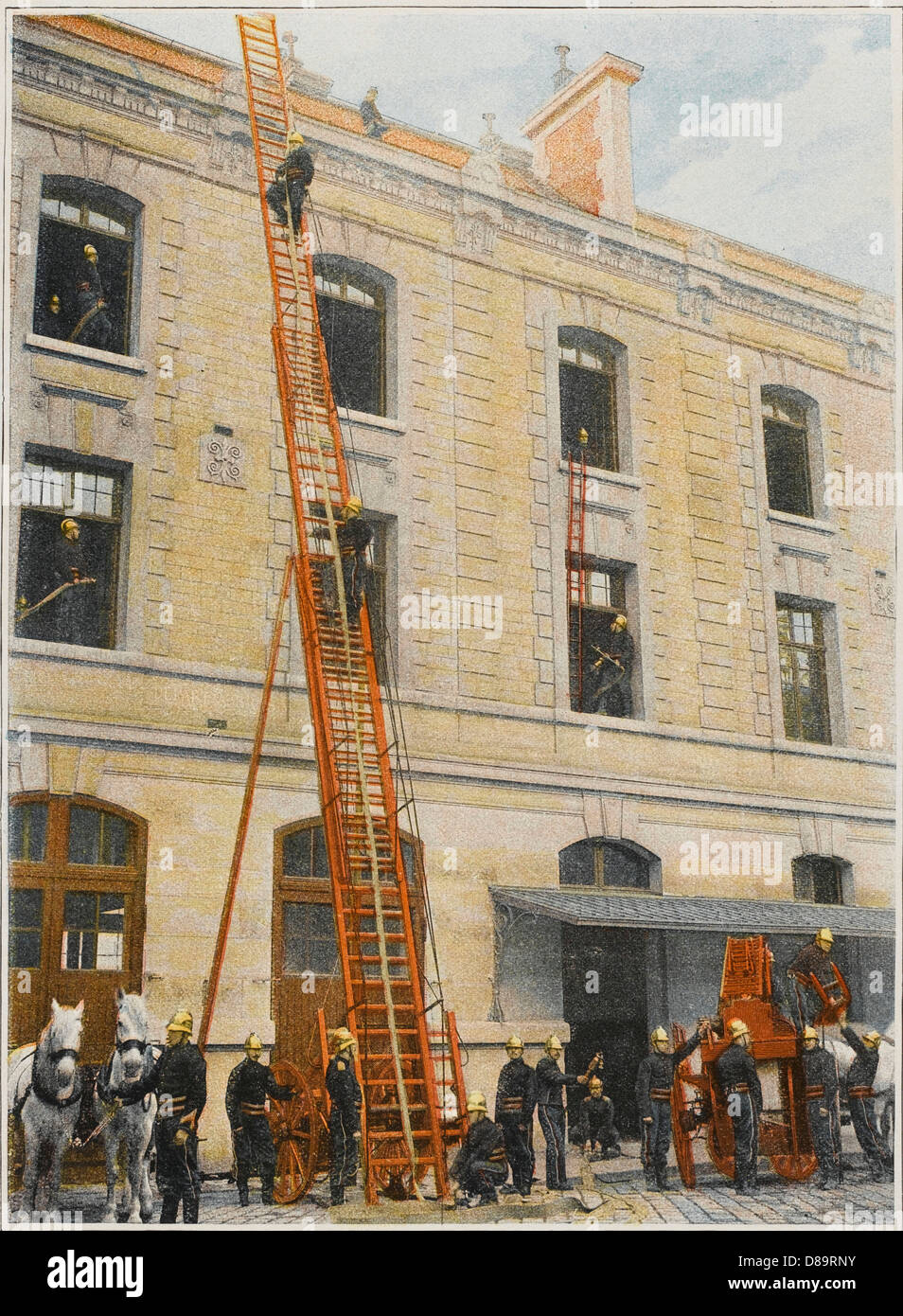 Firefighters Ladder Stock Photo - Alamy