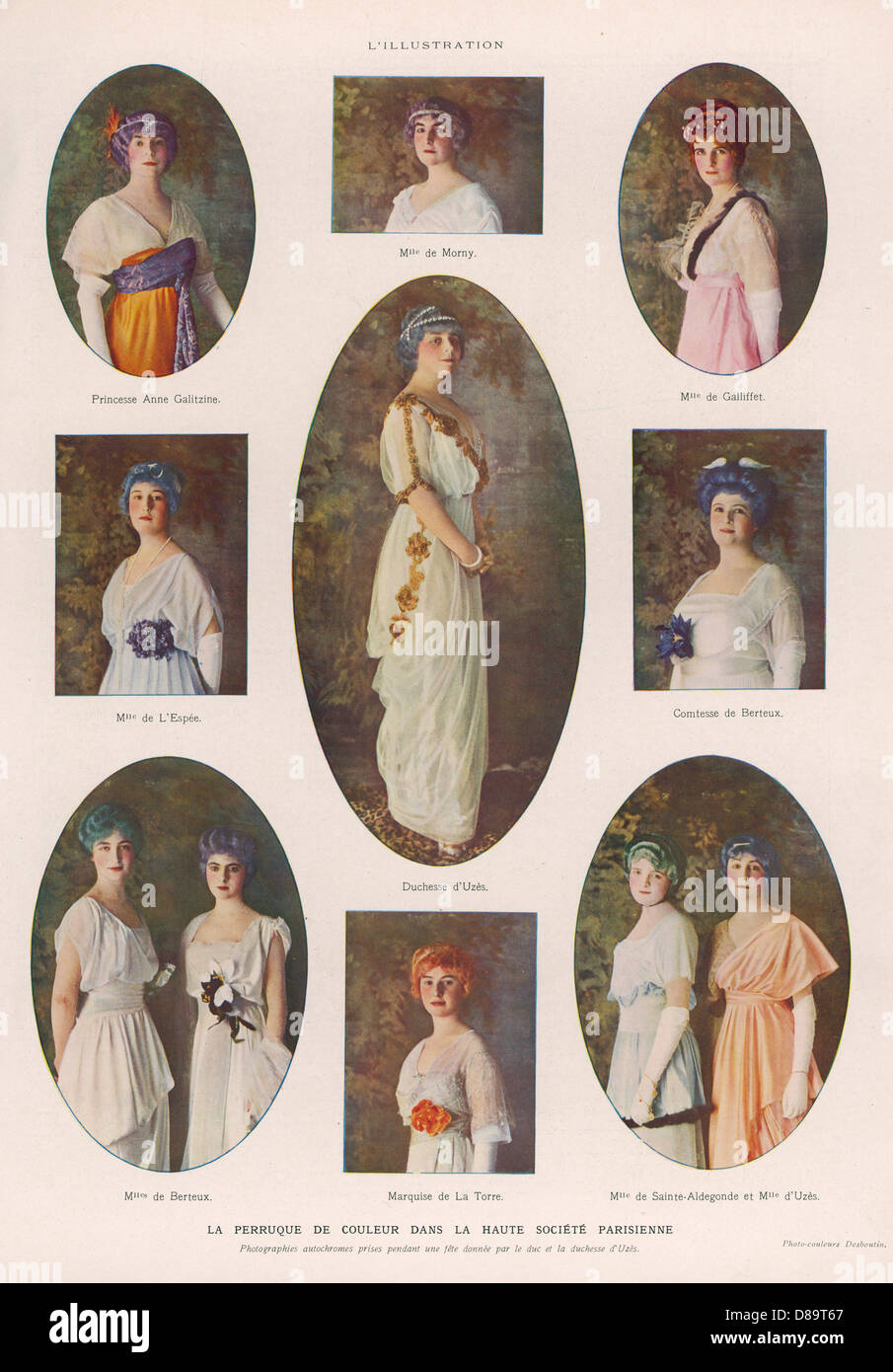Coloured Wigs 1914 Stock Photo