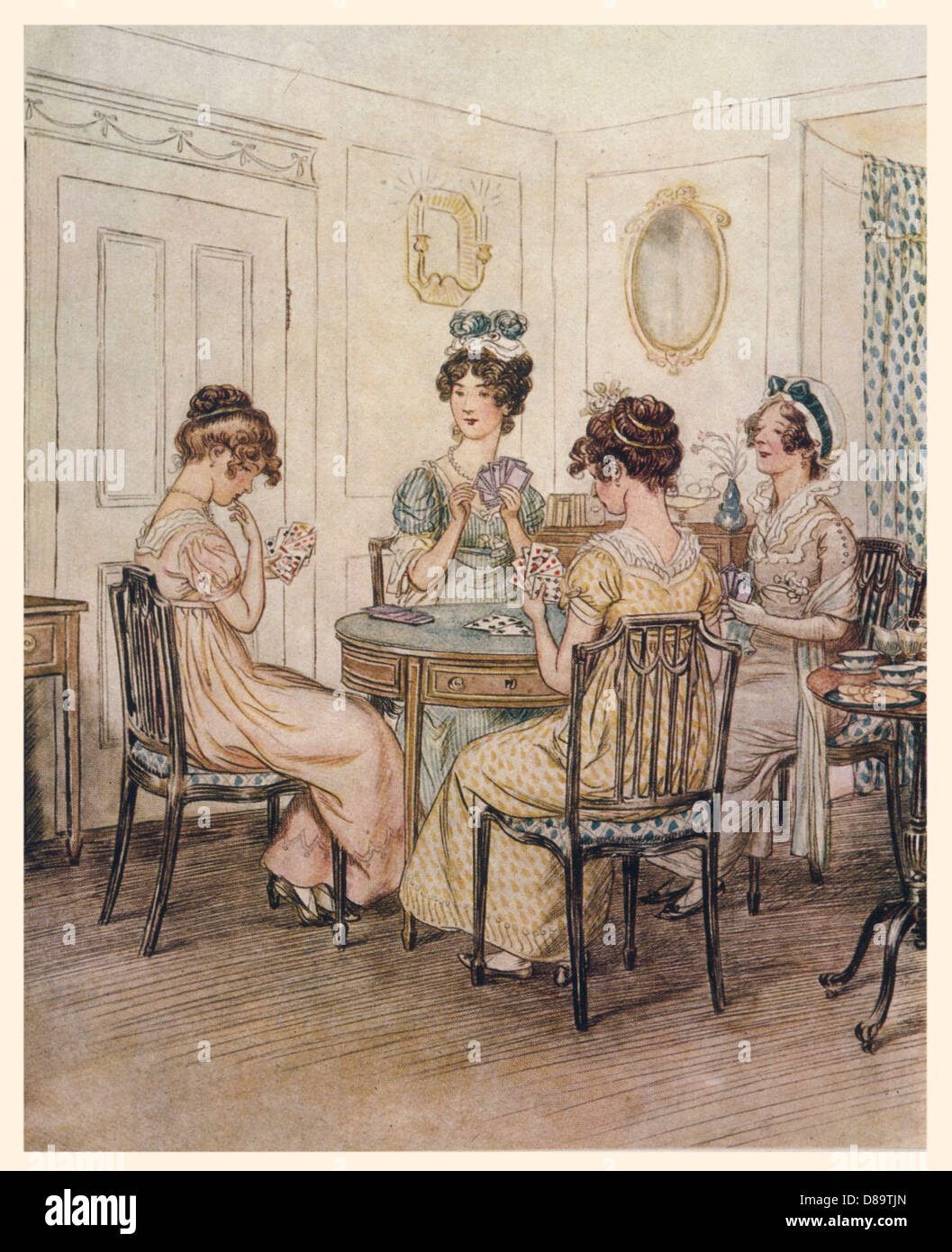 Ladies playing cards c20 stock photo alamy