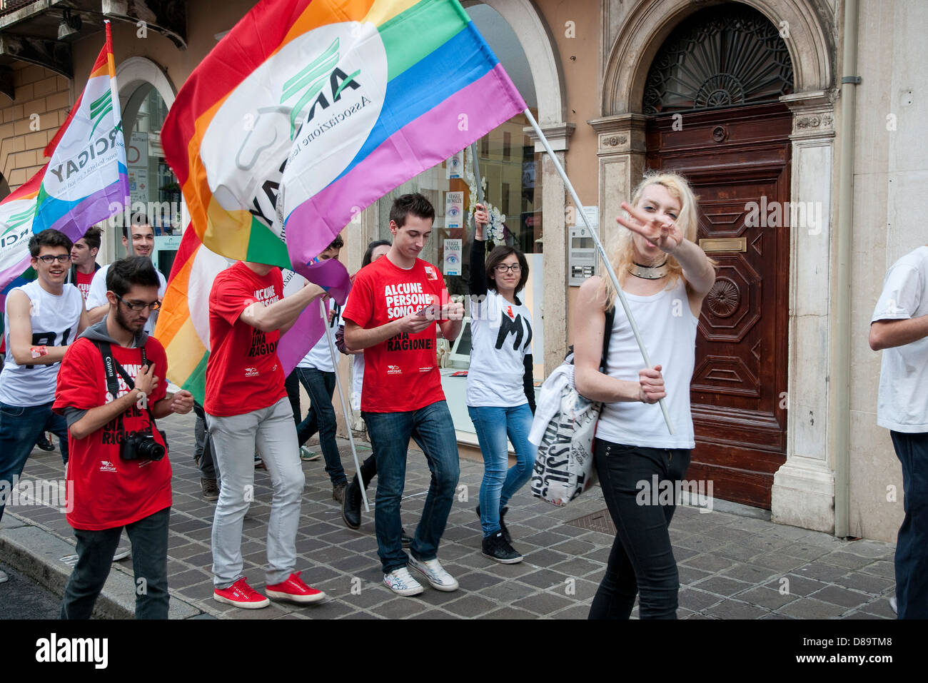 gay rights march, brescia, lombardy, italy Stock Photo