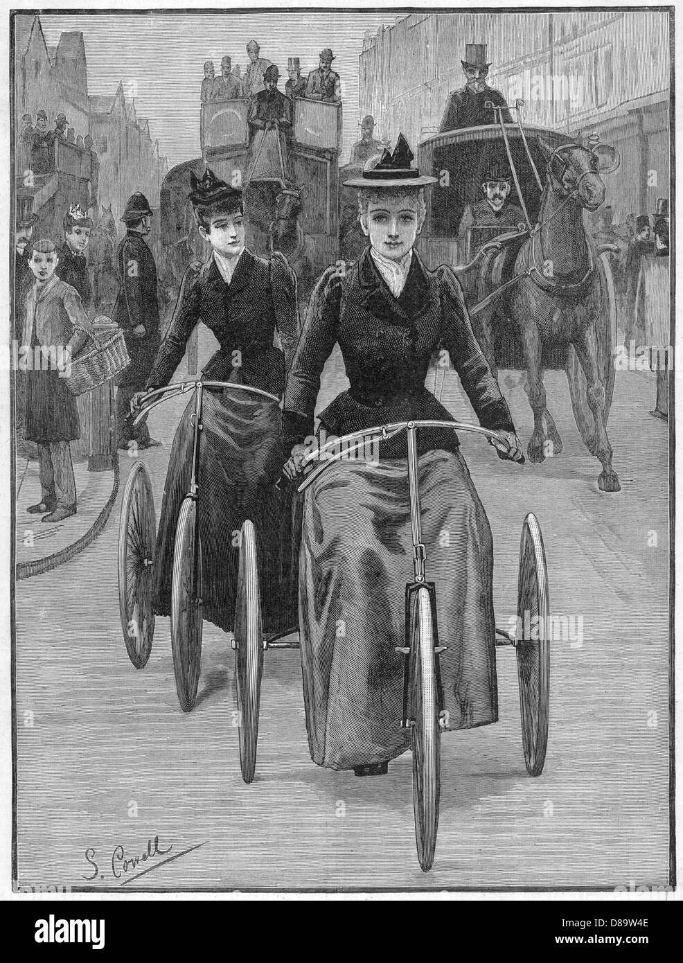 Ladies Cycling - 1892 Stock Photo
