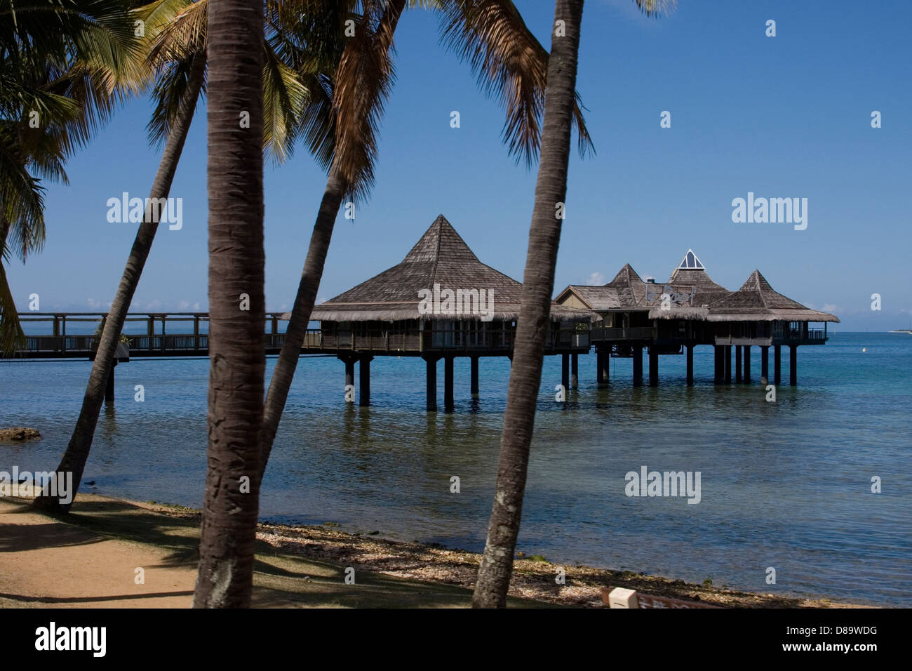 Pier off the Noumea beach front, New Caledonia, French Polynesia Stock