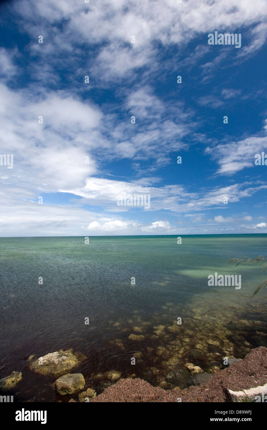 Looking out to the South Pacific Ocean from Noumea, New Caledonia, French Polynesia. Stock Photo