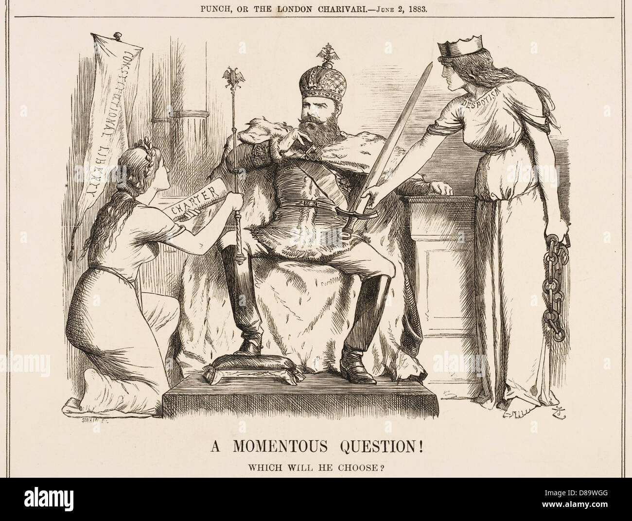 Cartoon, Reform or Despotism? (Tsar Alexander III Stock Photo Alamy