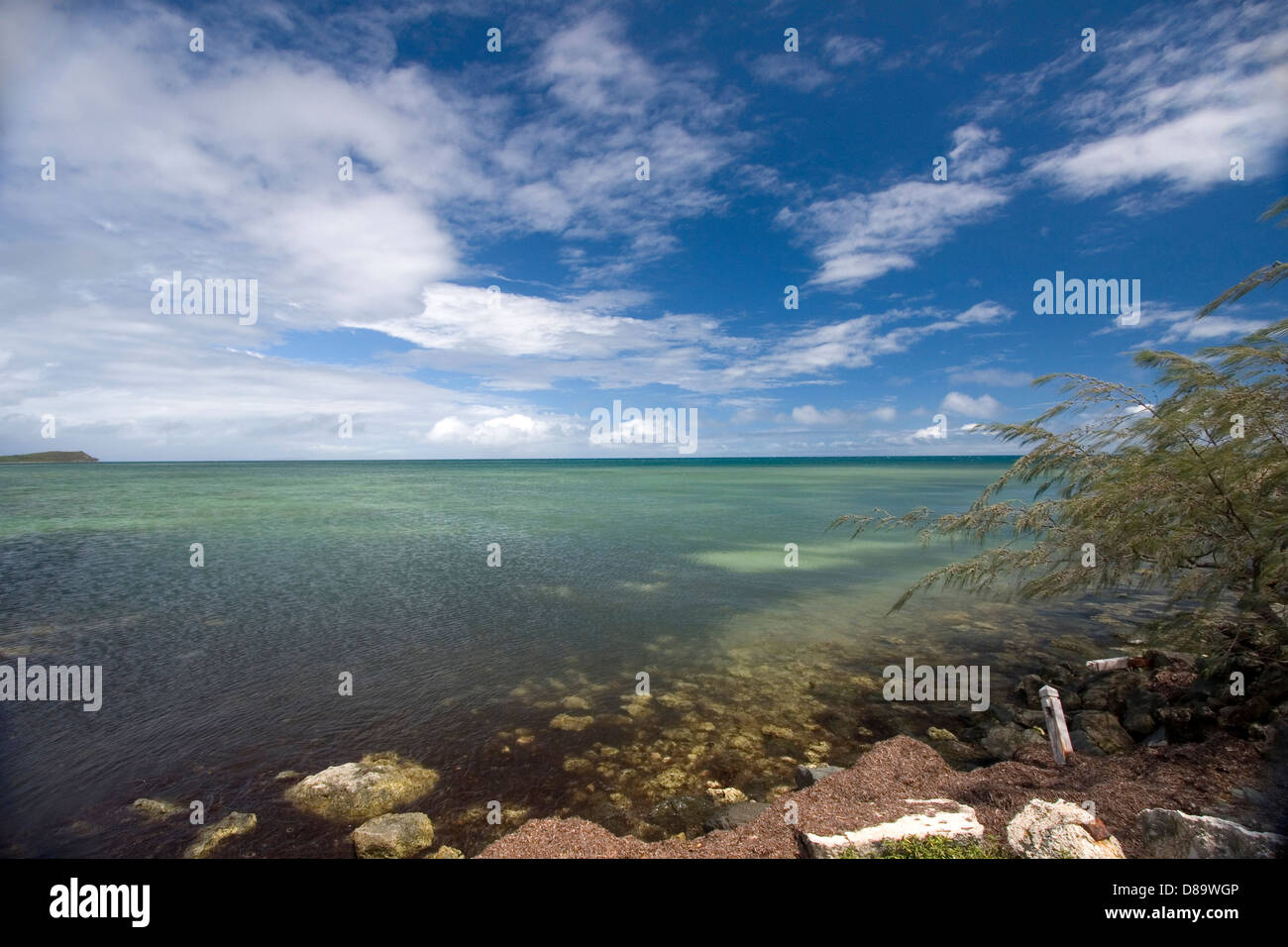 Looking out to the South Pacific Ocean from Noumea, New Caledonia, French Polynesia. Stock Photo