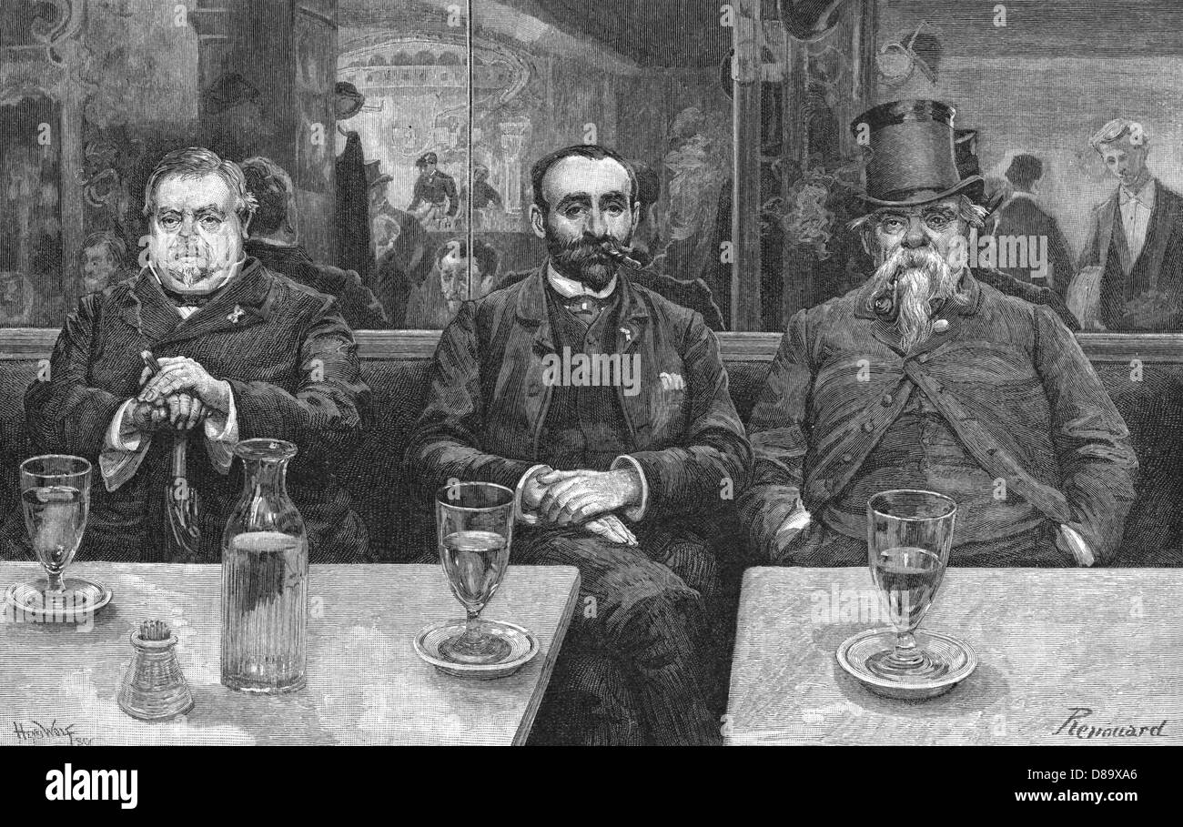 Three Absinthe Drinkers Stock Photo Alamy