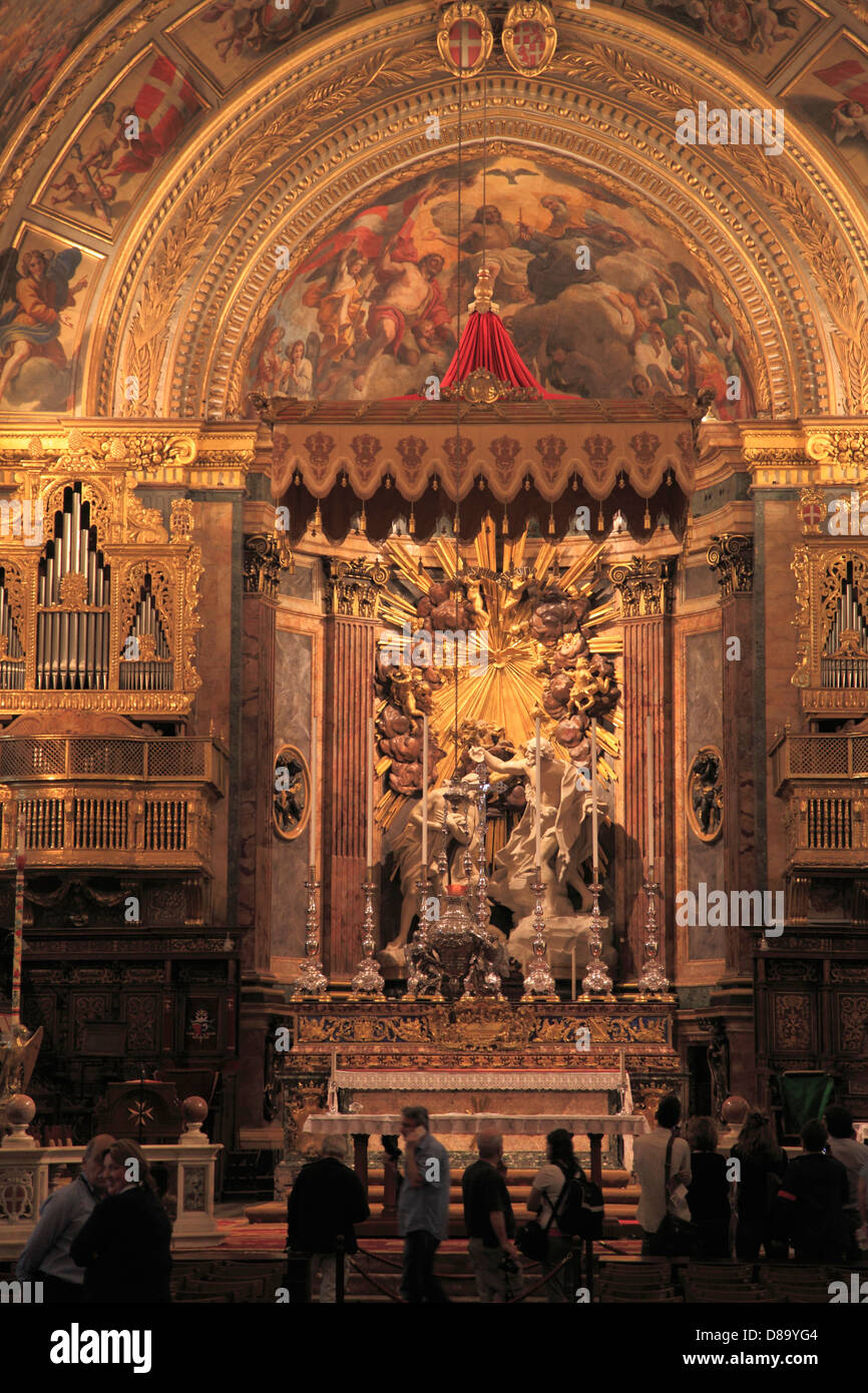 Malta, Valletta, St John's Co-Cathedral, interior, Stock Photo