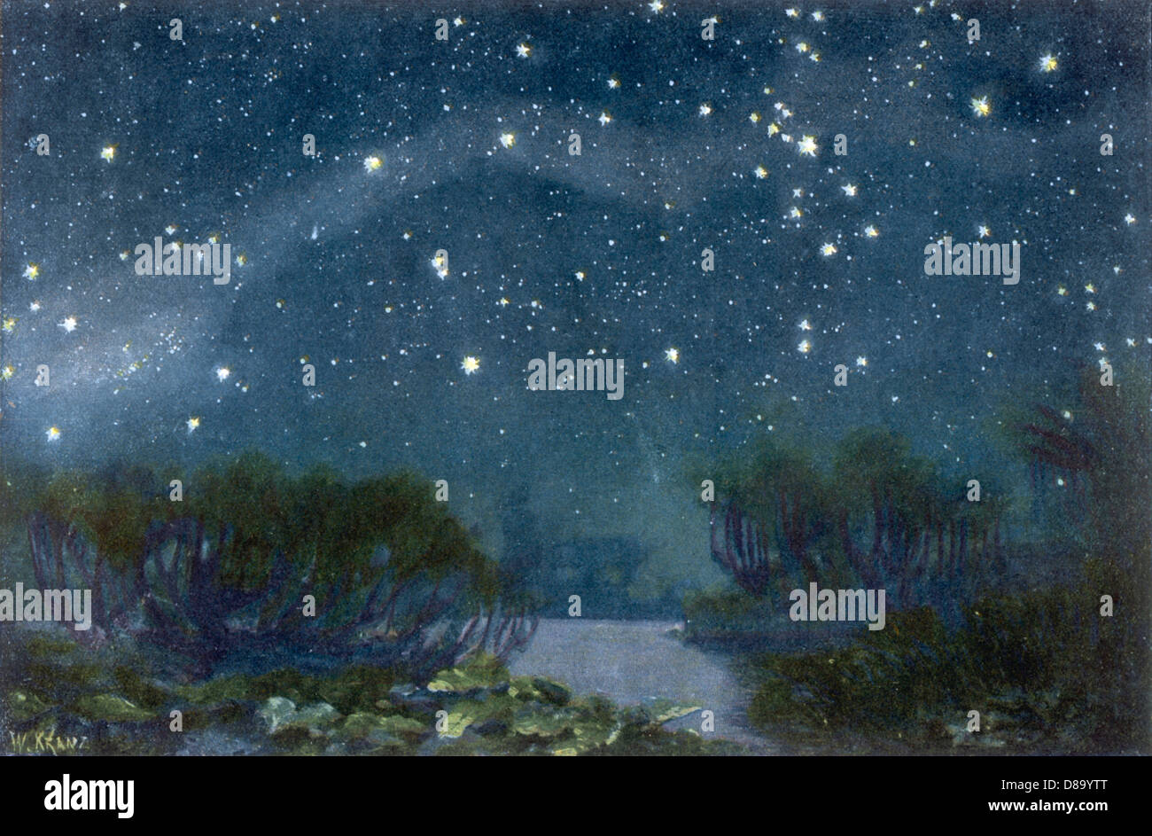 Astronomy - Constellation - Southern Cross - Kranz Stock Photo