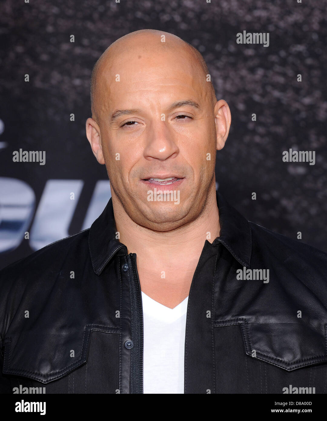 Los Angeles, California, USA. 21st May 2013. Vin Diesel arrives for the premiere of the film 'Fast & Furious 6' at the Gibson Ampitheater. (Credit Image: Credit:  Lisa O'Connor/ZUMAPRESS.com/Alamy Live News) Stock Photo