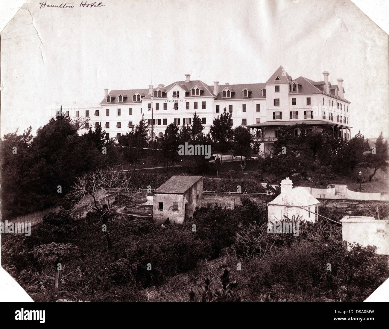 Hamilton Hotel, Bermuda, ca 1890, by N.E. Lusher Stock Photo