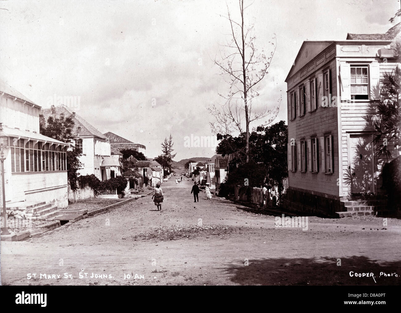 St Mary's Street, St John's, Antigua, ca 1890, by W.G.Cooper Stock Photo