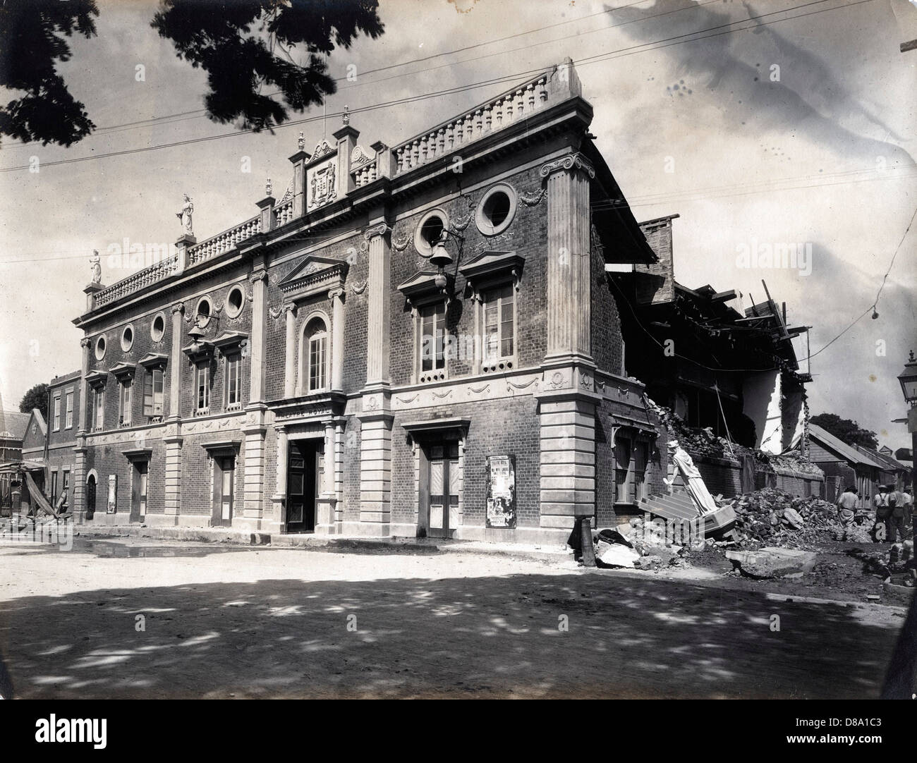Earthquake Damage, Royal Theatre, Kingston, Jamaica, 1907 Stock Photo