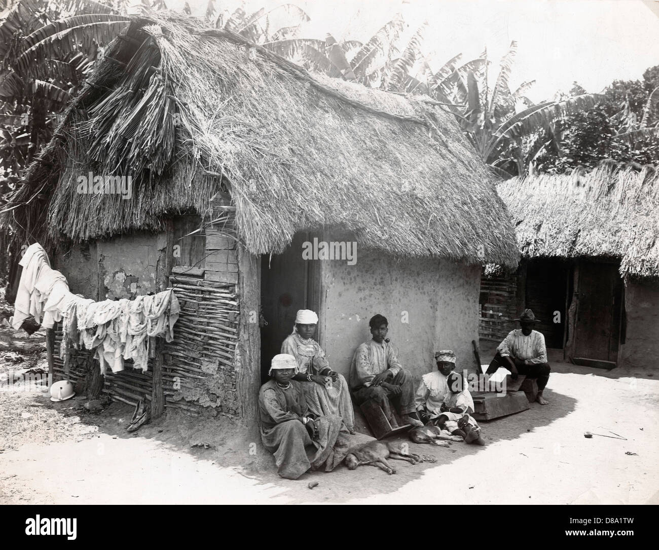 After A Days Work On A Banana Plantation, Jamaica, ca 1890, by A. Duperly & Sons Stock Photo