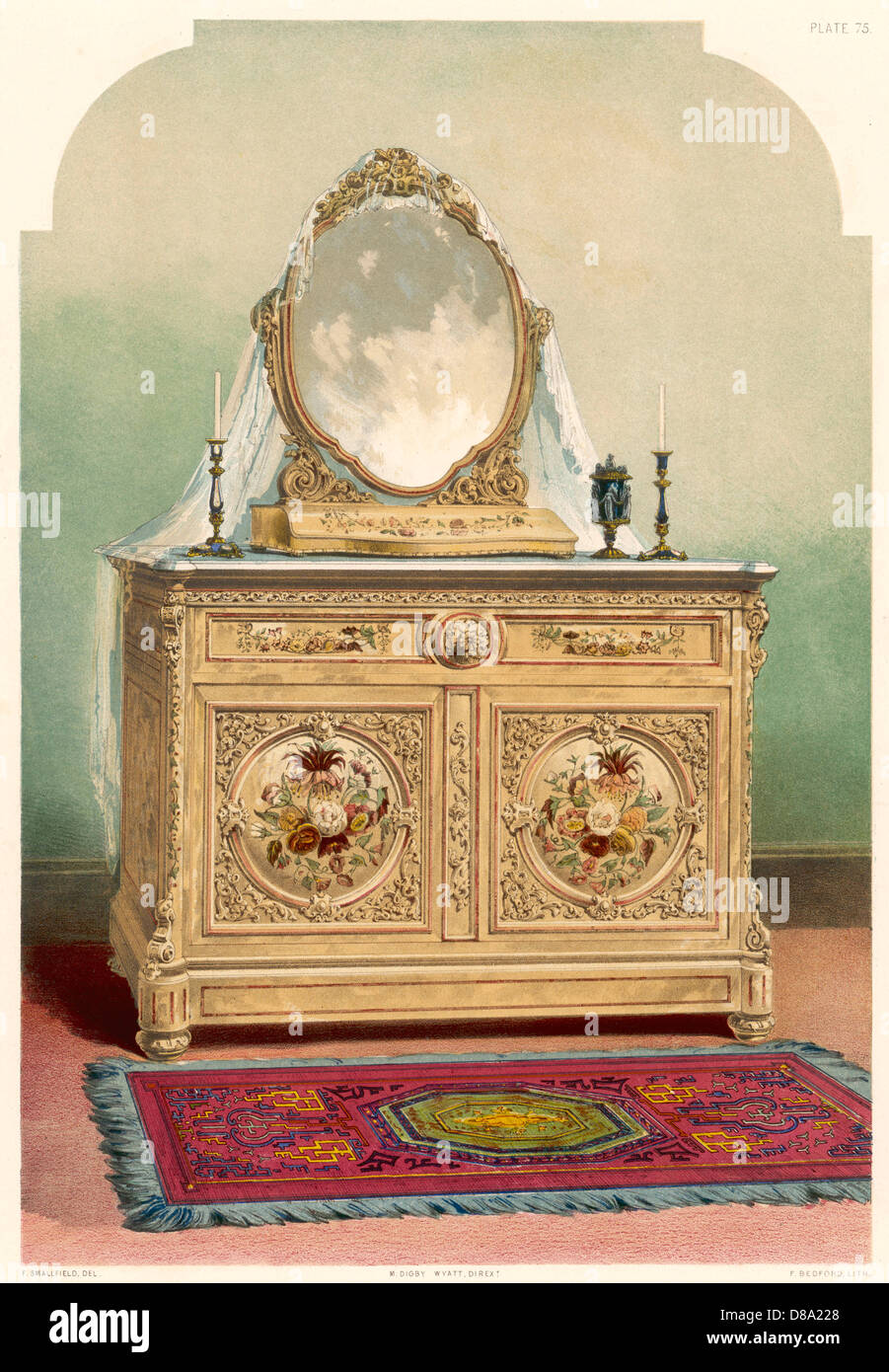 DRESSING TABLE 1851 Stock Photo