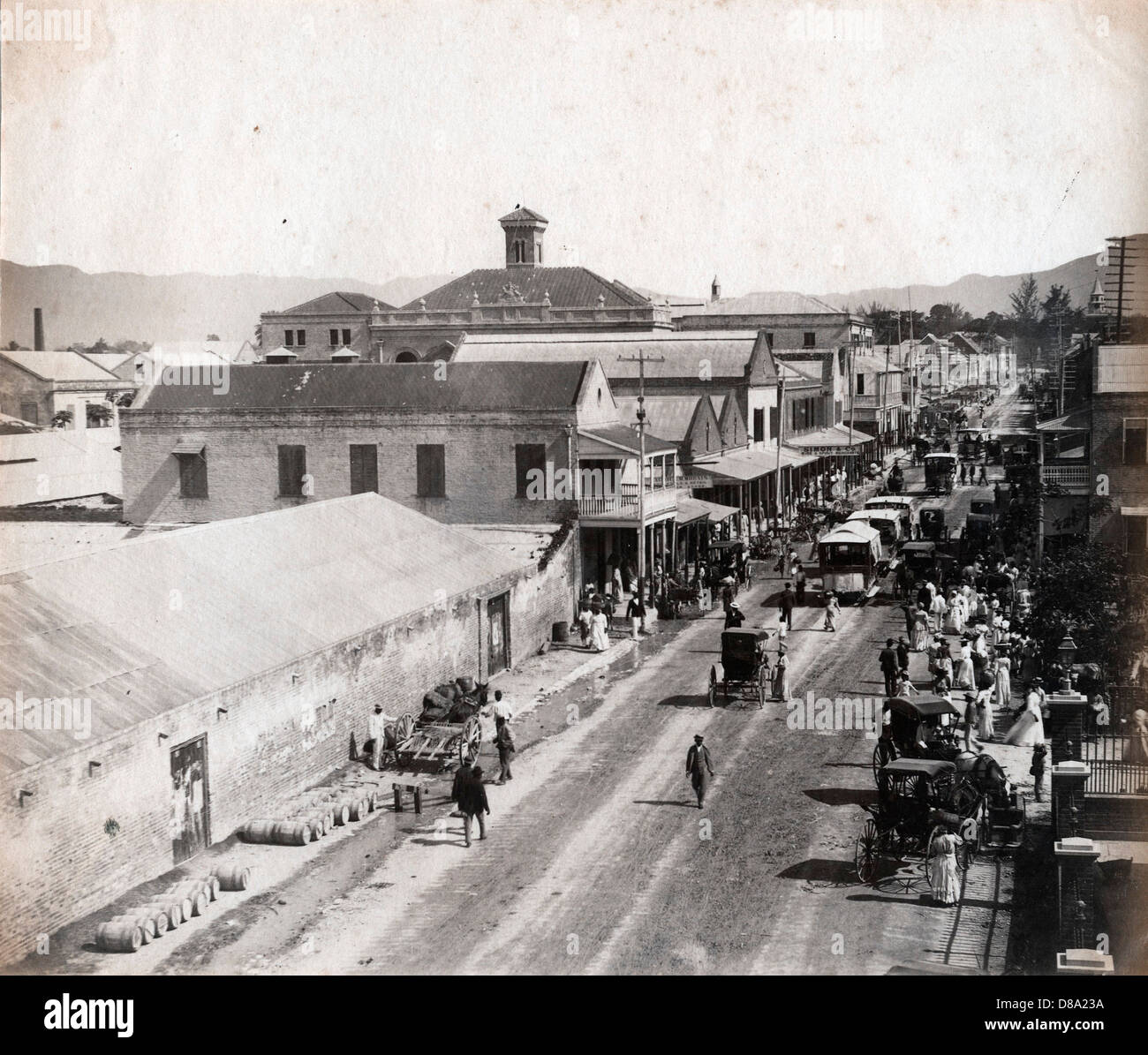 King Street, Kingston, Jamaica, 1890, by J.W. Cleary Stock Photo