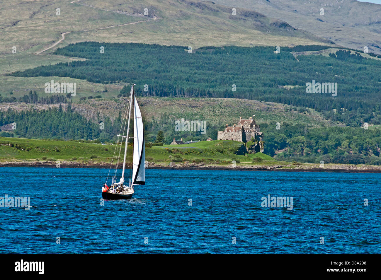 Duart Castle at Duart Point Firth of Lorn on the Isle of Mull in the ...