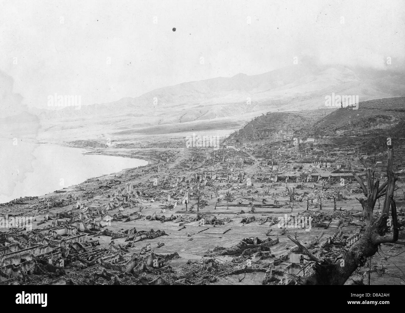 Phos Ruins of St. Pierre After Disaster, Martinique, 1902 Stock Photo