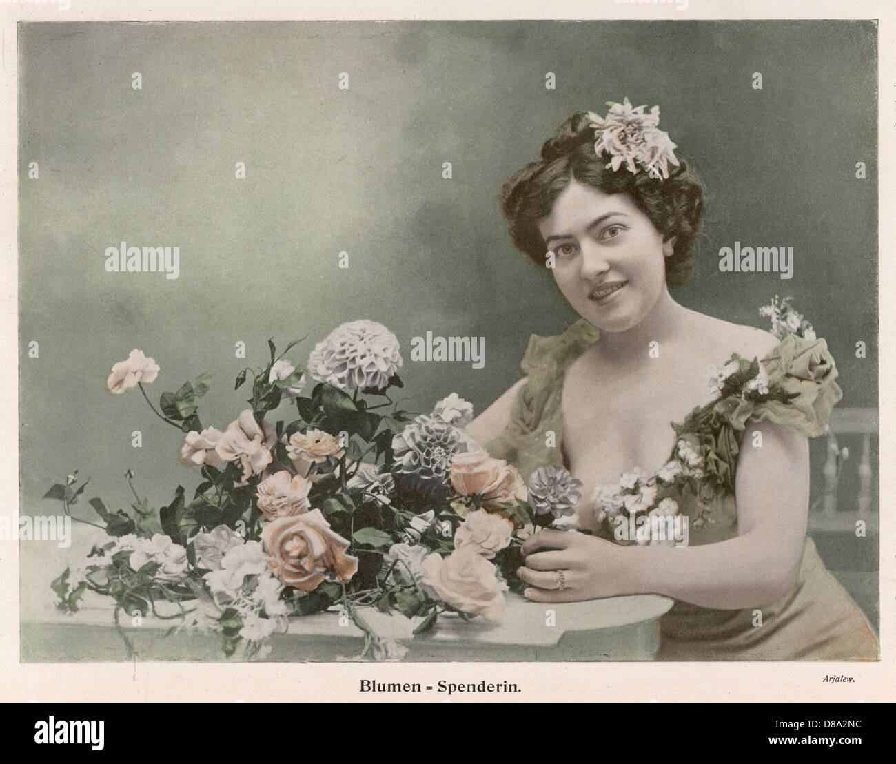 Woman - Flowers - 1904 Stock Photo - Alamy