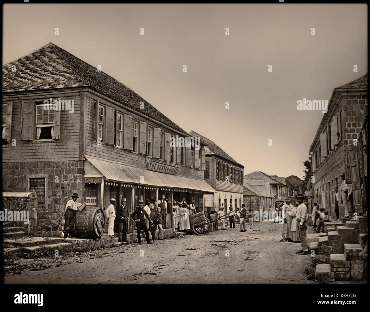 Charlestown, Nevis, ca 1870 Stock Photo