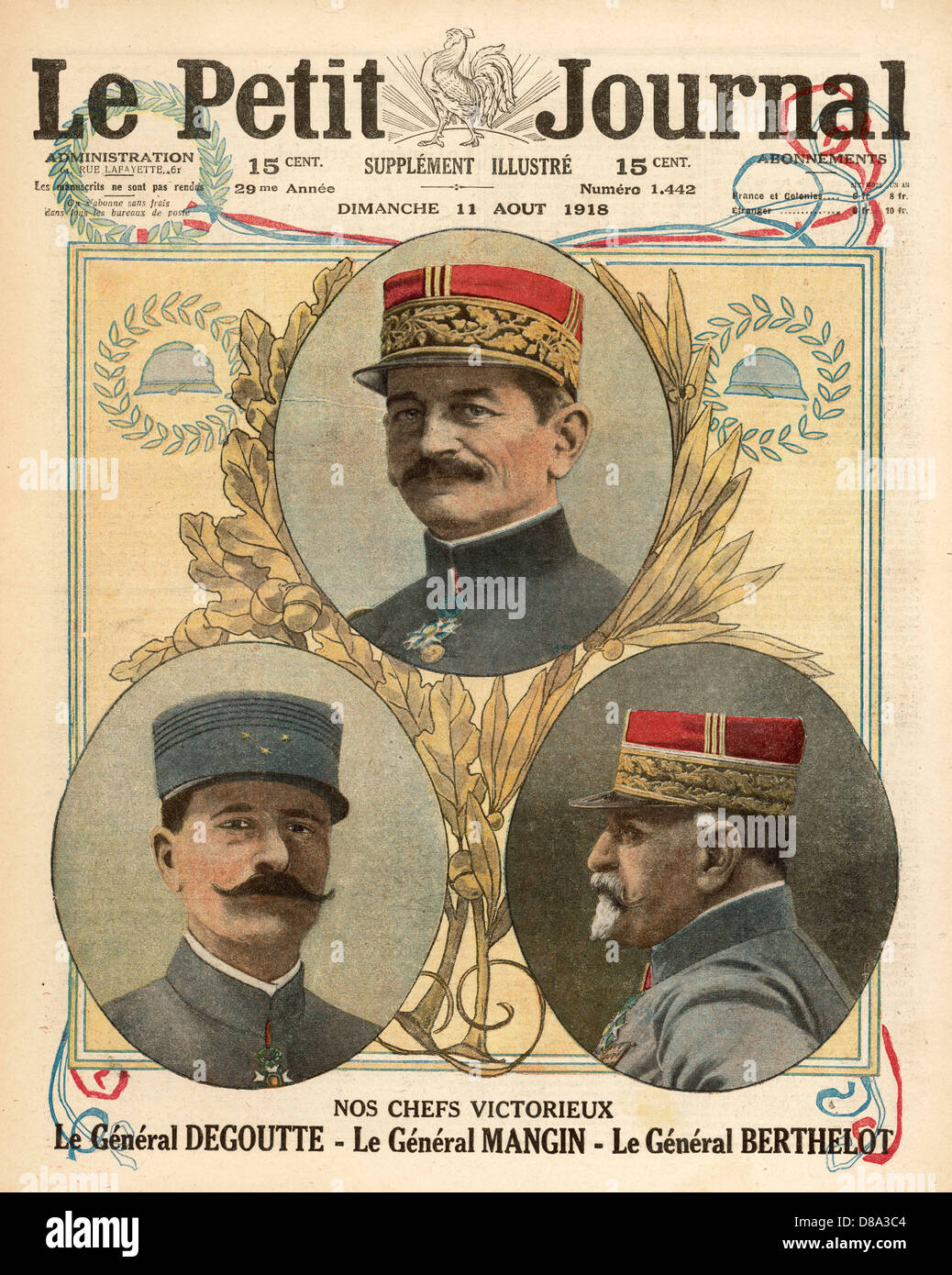 FRENCH GENERALS IN WWI Stock Photo