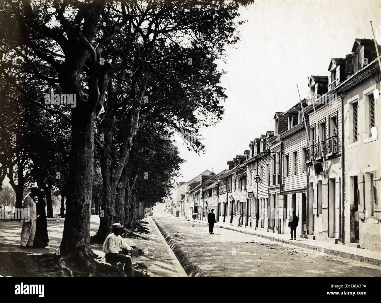 Rue du Gouvernement, Fort de France, Martinique, ca 1870, by Gaston Fabre Stock Photo