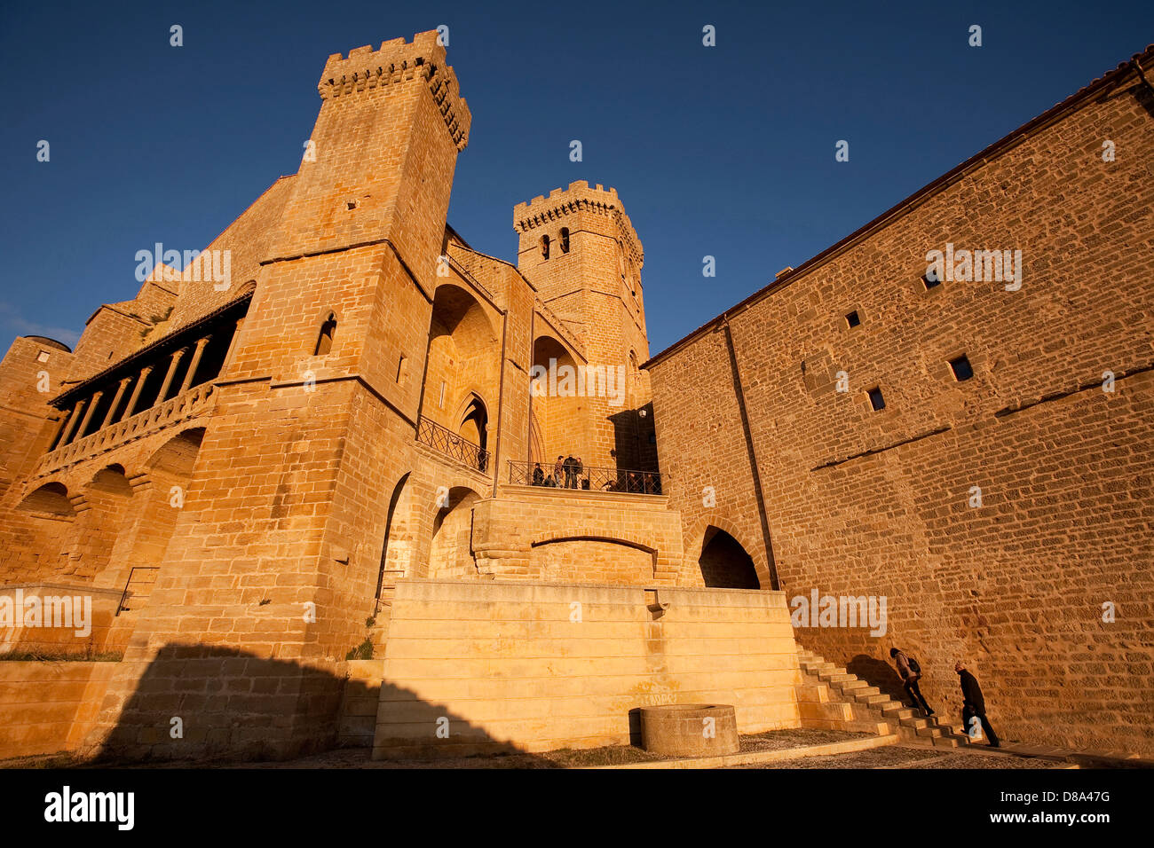 St. Mary's fortress church, Ujue. Navarre, Spain Stock Photo