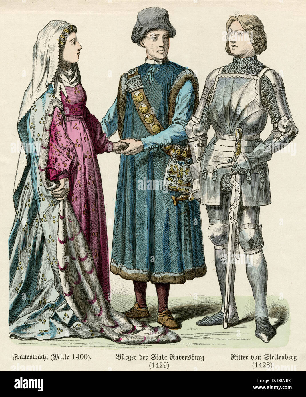 German Costume Early 15th century Stock Photo