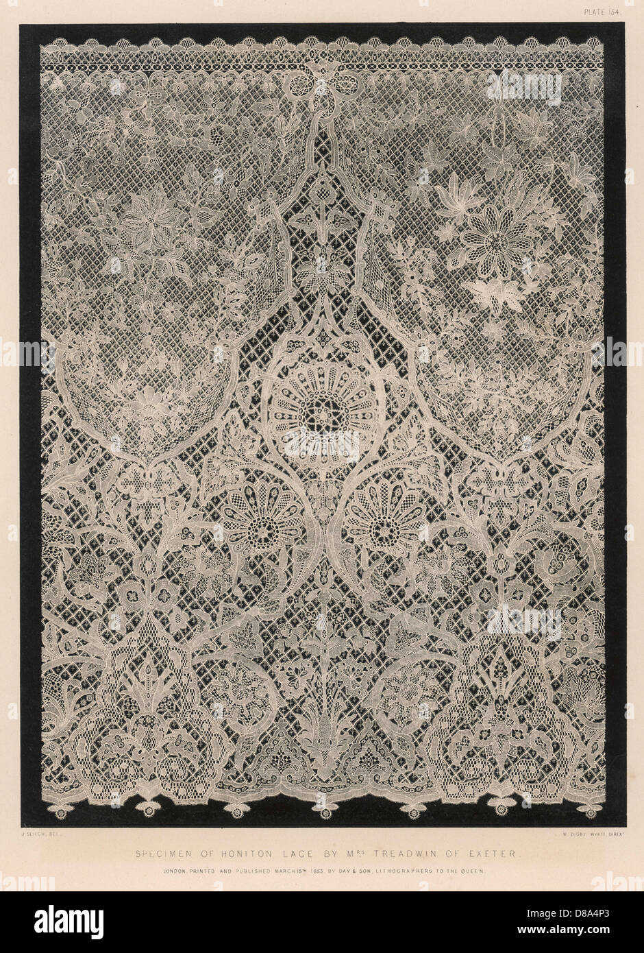 HONITON LACE 1851 Stock Photo