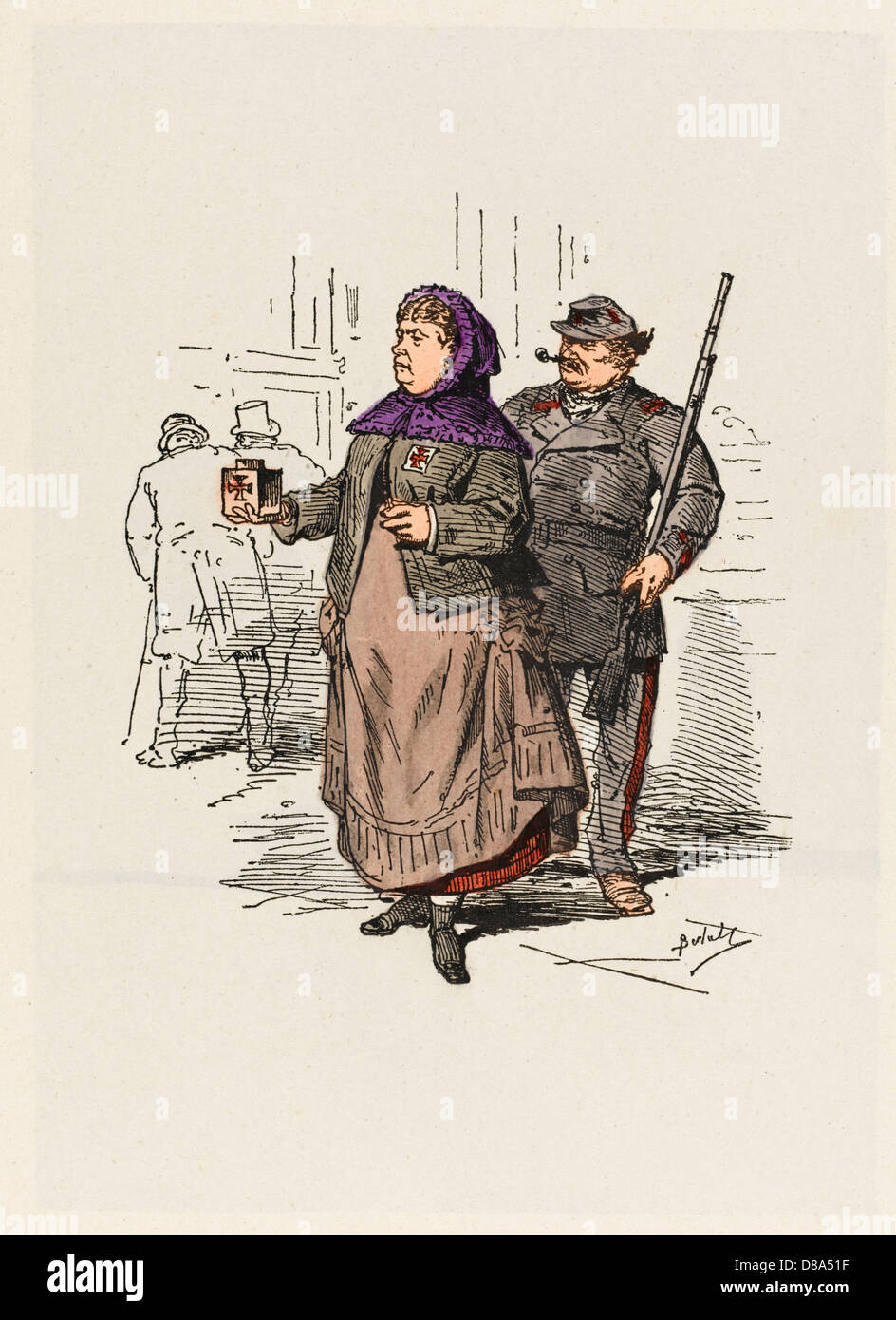 COLLECTING FOR WOUNDED Stock Photo