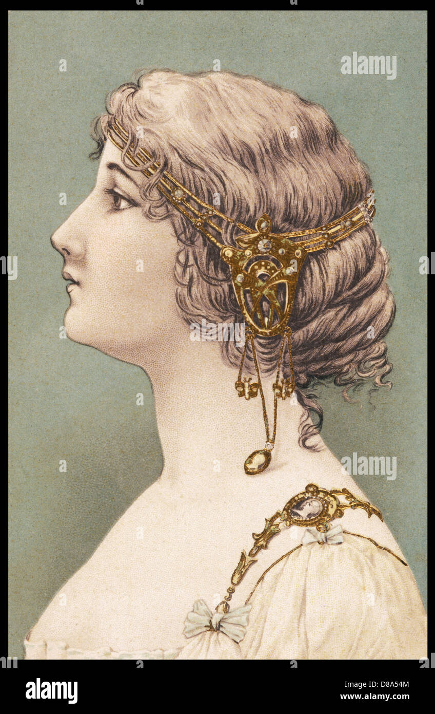 Art Nouveau Headdress Stock Photo Alamy