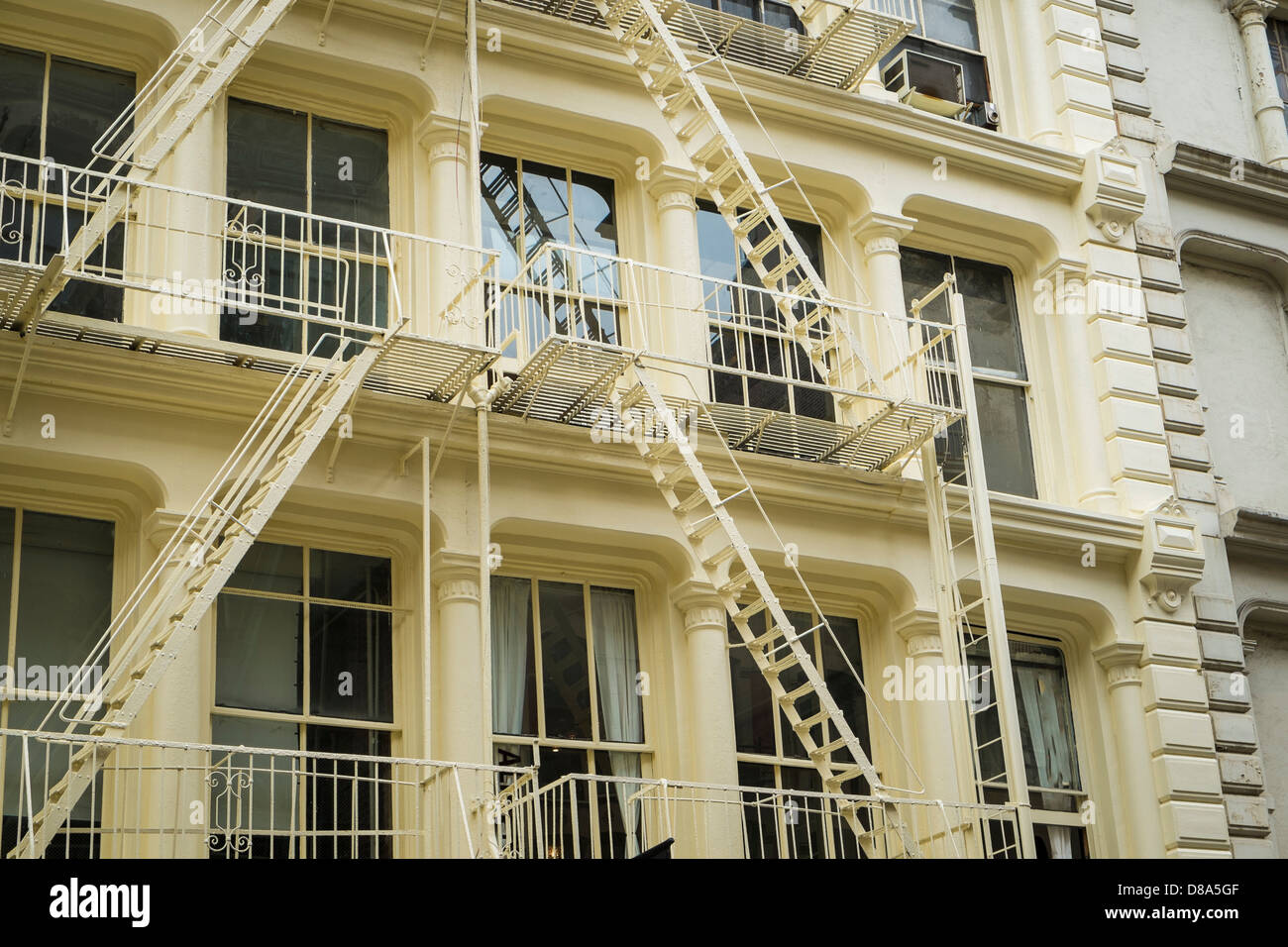 Historic cast iron buildings in New York City's Soho District Stock Photo
