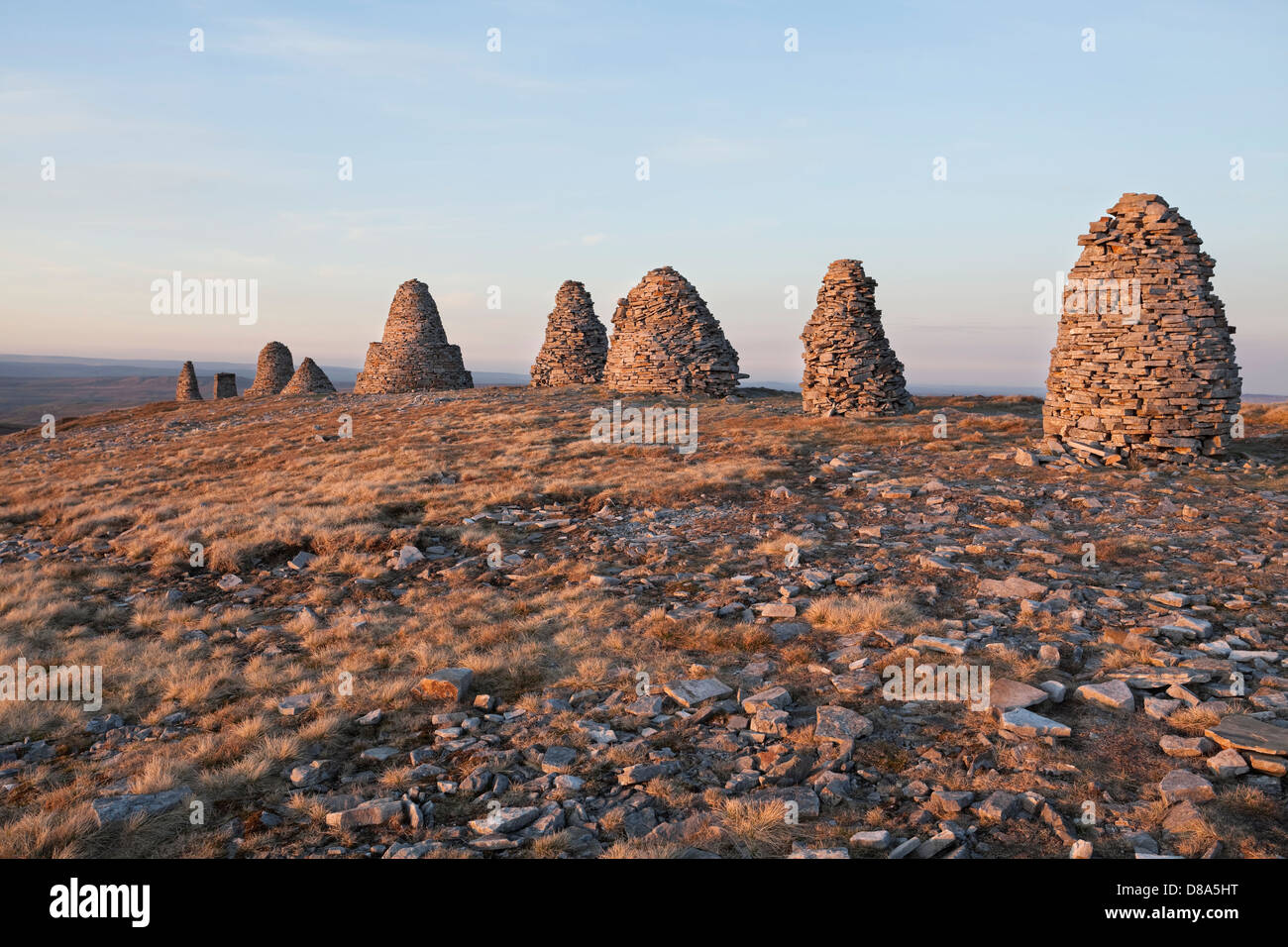 Nine Standards Rigg Nine Standards Rigg on Hartley Fell, Cumbria, UK Stock Photo - Alamy