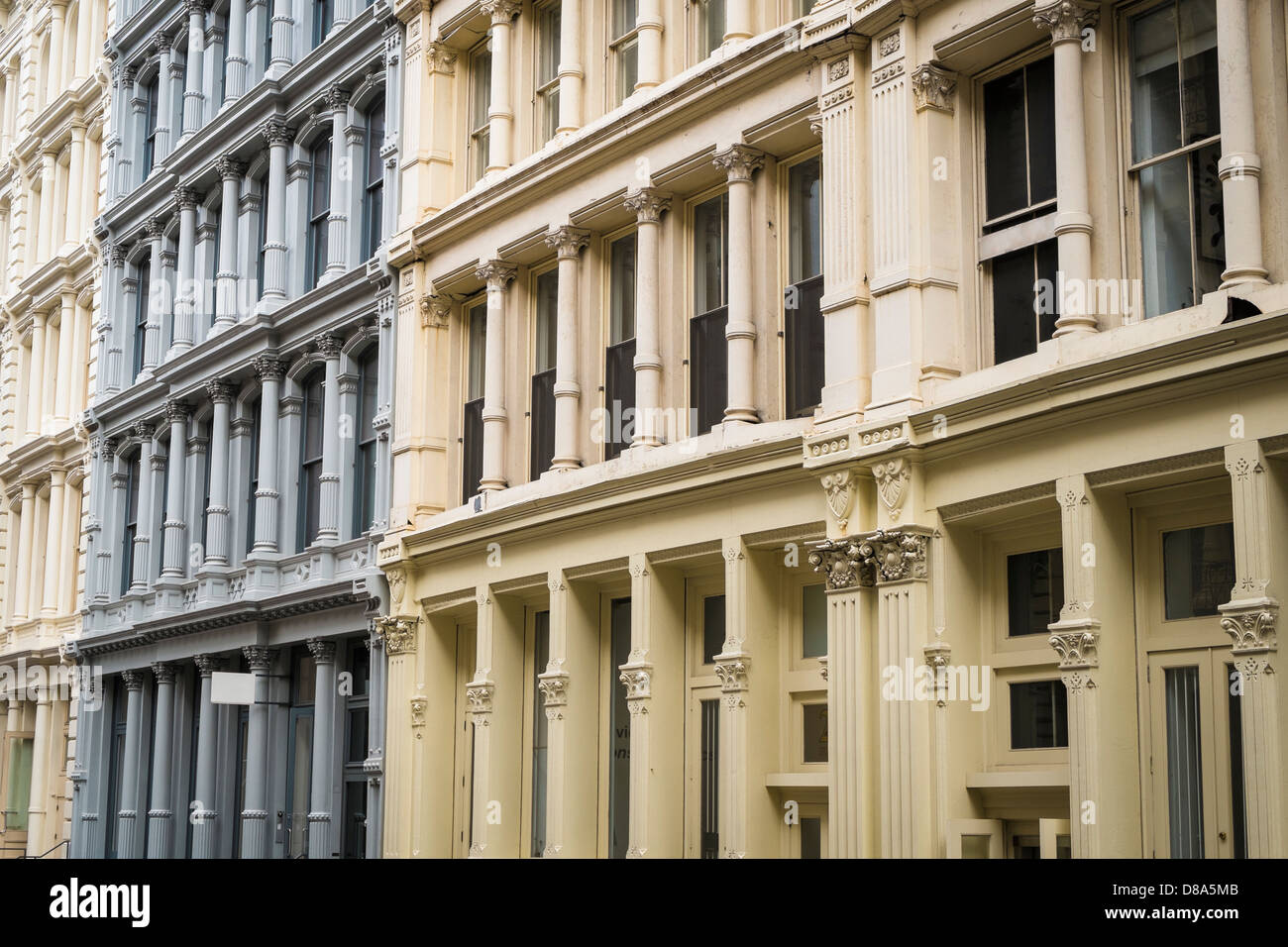 Historic cast iron buildings in New York City's Soho District Stock ...