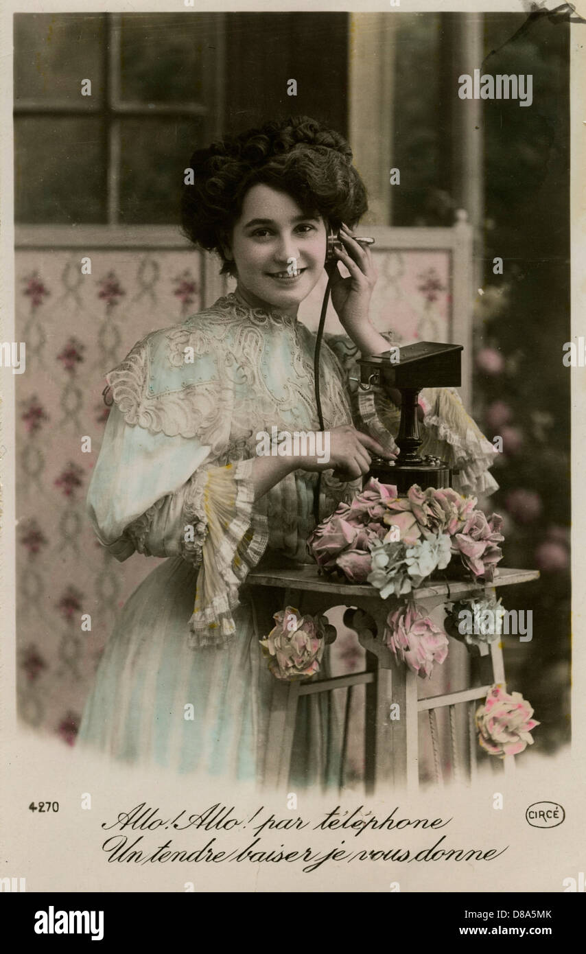 FRENCH LADY ON PHONE Stock Photo Alamy