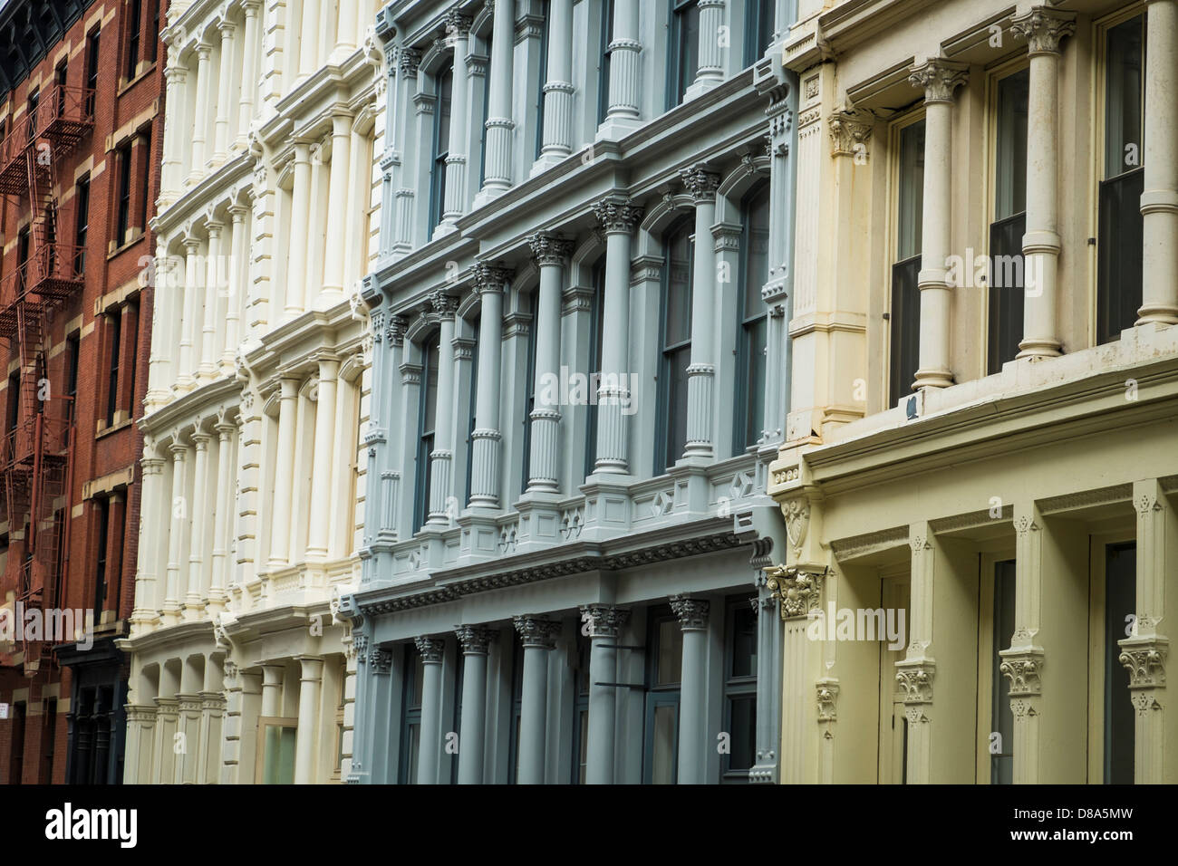 Historic cast iron buildings in New York City's Soho District Stock ...