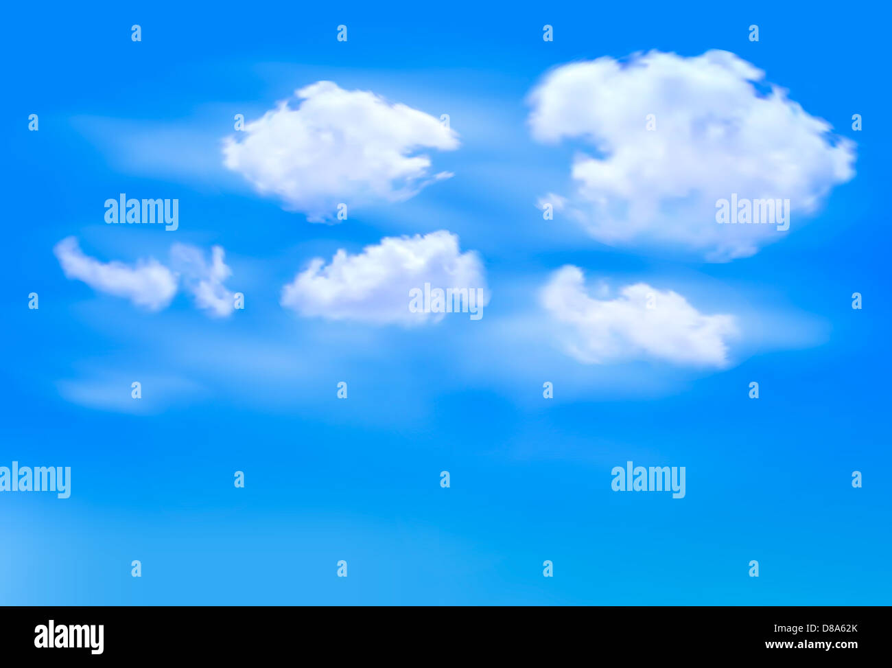 Blue sky with clouds. Vector background Stock Photo - Alamy