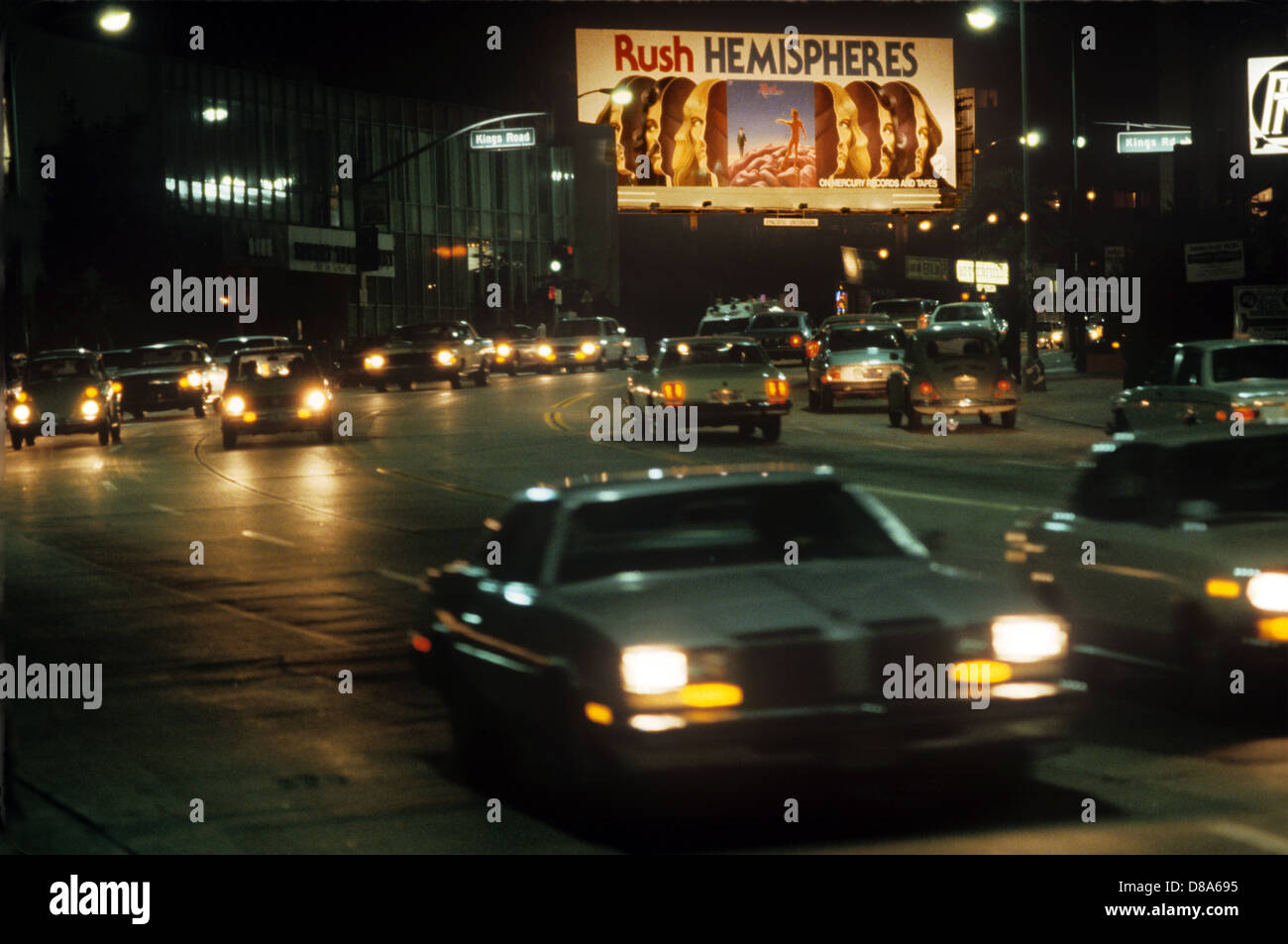 Rush billboard on the Sunset Strip circa 1978 Stock Photo