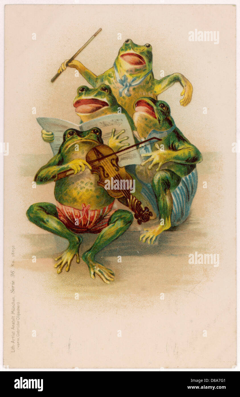 Frog Chorus C.1899 Stock Photo Alamy
