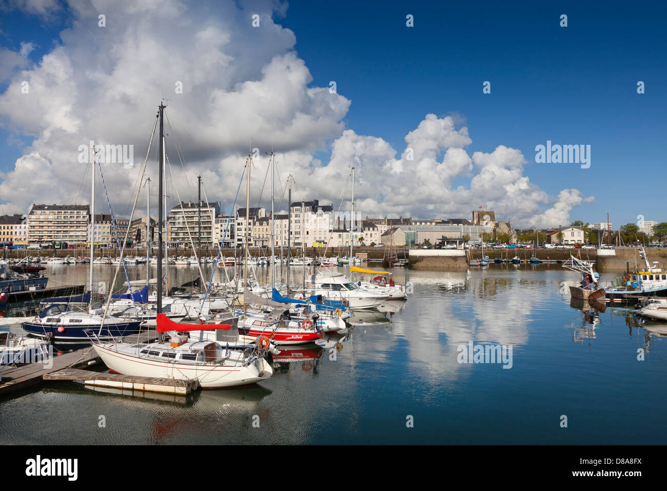 Cherbourg Marina with pleasure sailing boats, Normandy, France Stock